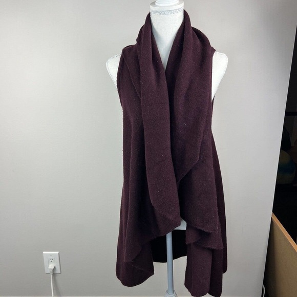 Unbranded Plum Purple Waterfall Shawl Vest Cardigan One Size Reversible - Picture 12 of 14